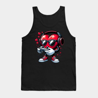 Funny Heart Gaming Valentines Day Men Women Boys Girl Gamer Tank Top